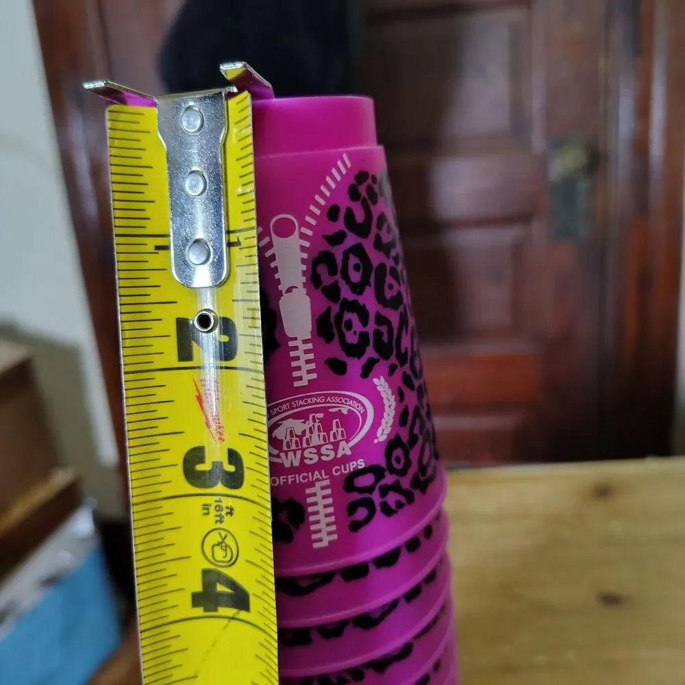 Speed Stacks Official WSSA 12 Cups Pink Leopard Print Cup Stacking